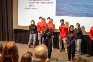 Students presenting at Truist event