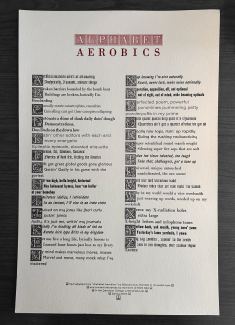 A letterpress broadside on white paper and ornate letters from A-Z