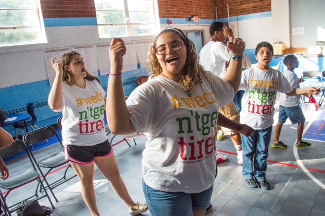 Davidson students and ada jenkins students dance 