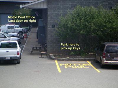Parking spot at motor pool marked