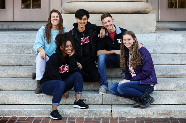 Students Gather on Chambers Steps