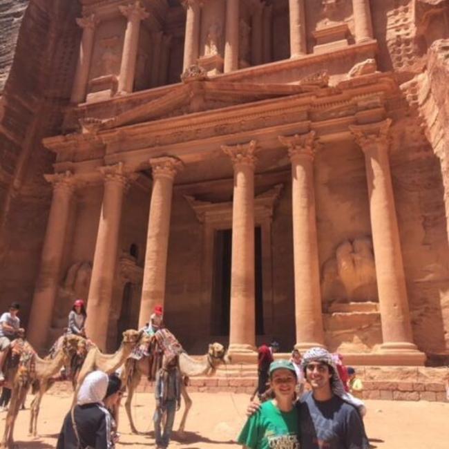 AJ '19 and Emma traveled to Wadi Rum and Petra while  in Jordan