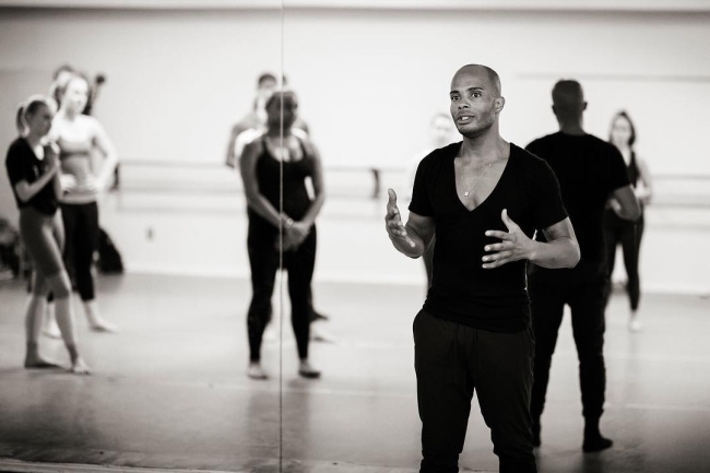 dance practice in black and white