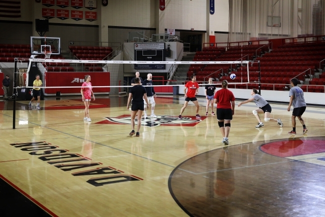 Club Voleyball Playing on Indoor Court