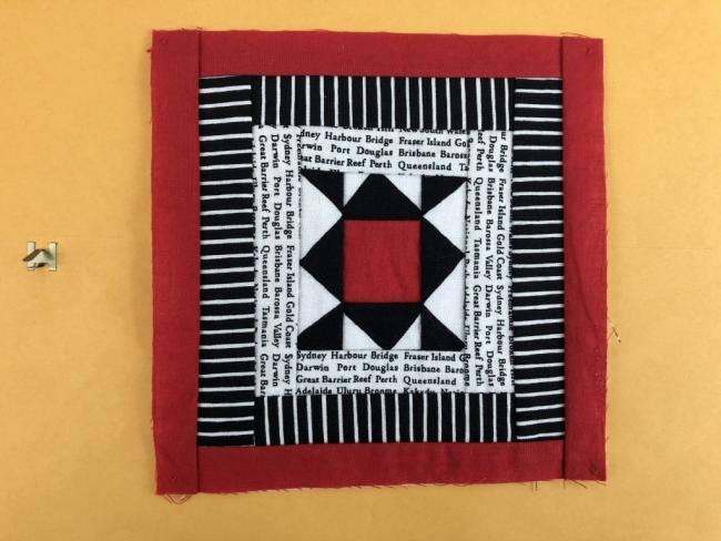 Red and Black Quilt Square