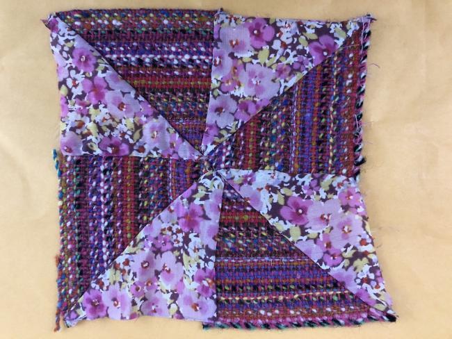 Purple Floral Quilt Square