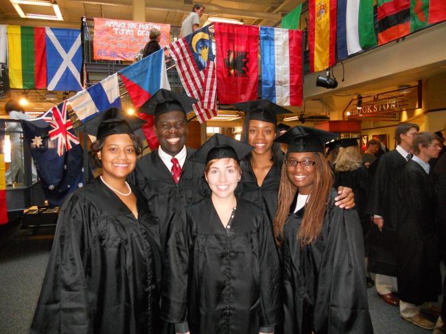 Goodson '11 with friends at Fall Convocation 2010