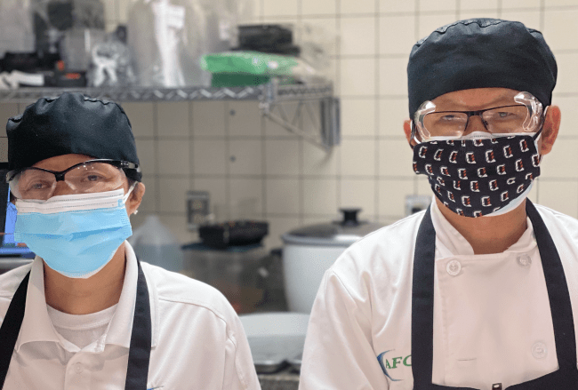 Dining Services Staff at the Davis Café in Masks