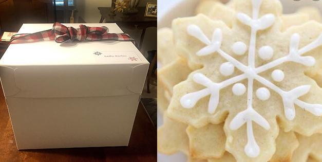 packed box and snowflake cookie