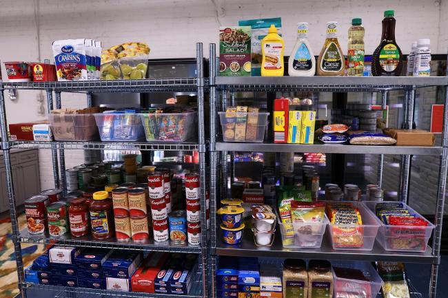 Shelves Stocked with Food in Davidson's Lula Bell's Resource Center 