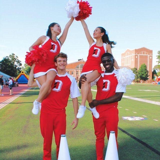 Davidson cheer squad welcomes the new incoming class