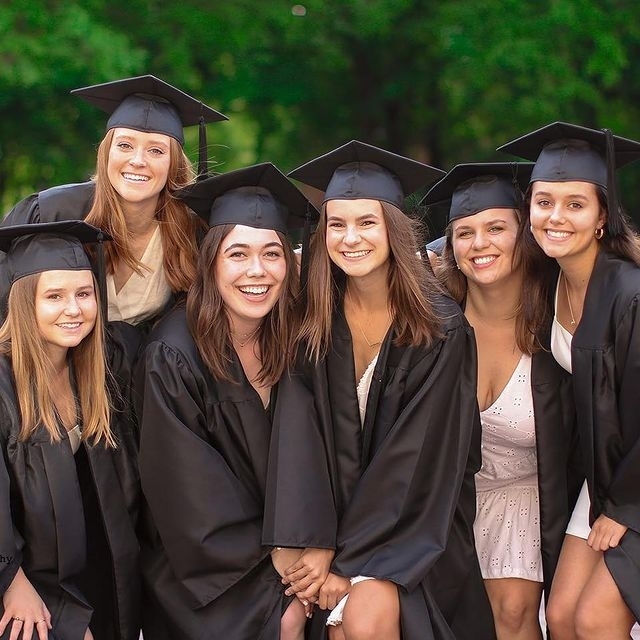 Class of 2021 graduates in their caps and gowns