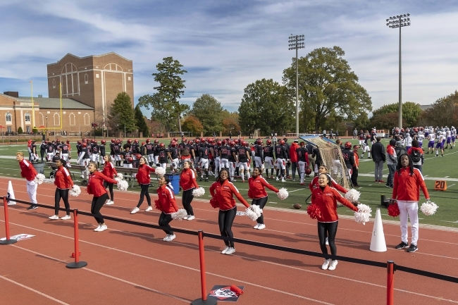 Cheer Team in Formation on the Track