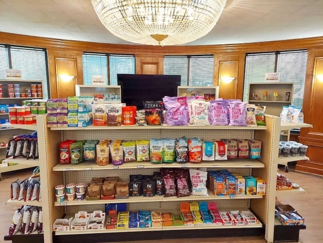 shelves of snacks