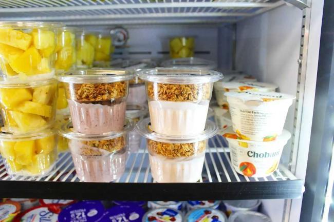 yogurt parfaits in fridge