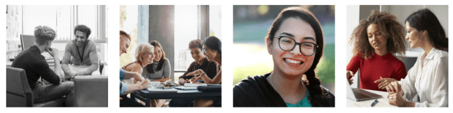 Images of students featured on the Career Center Annual Report