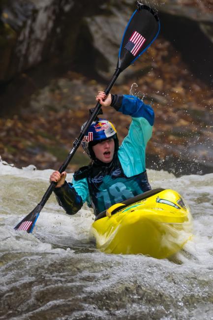 Evy Leibfarth '25 Kayaks Green River Race