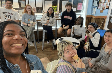 FreeWord students eating ice cream together