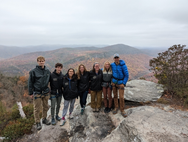 Outdoor Odyssey students on top of mountain