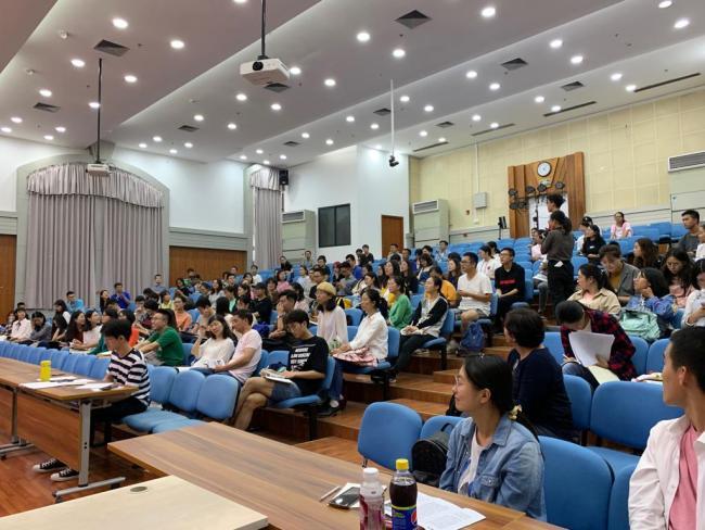 lecture hall of students in China