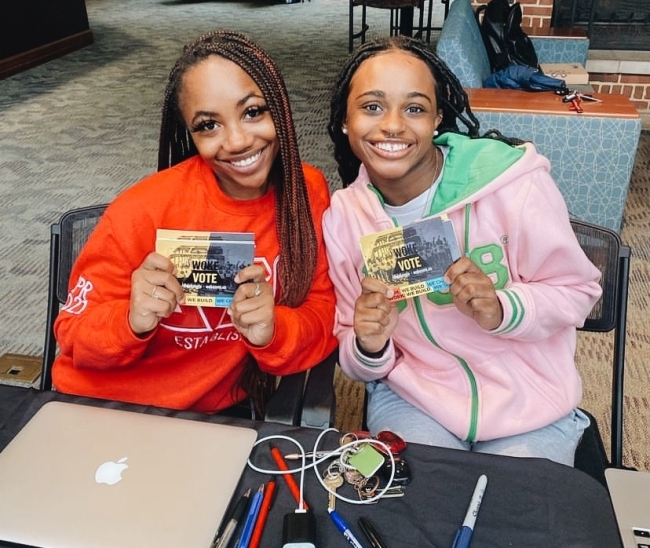 NPHC Sorority Women at Get Out the Vote Event