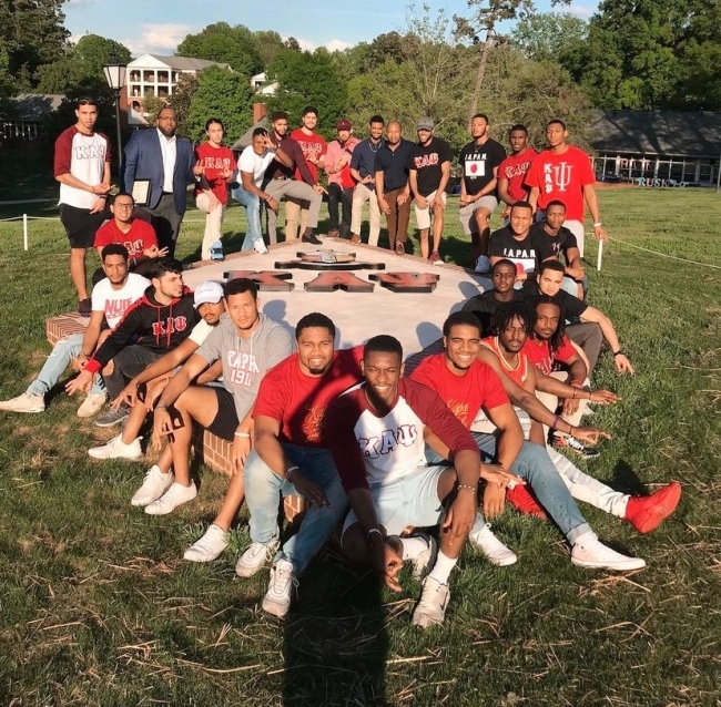 NPHC Fraternity in front of Plot