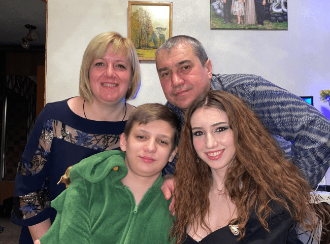 Valeriia with her family