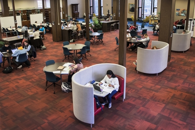 Students Studying in EH Little Library