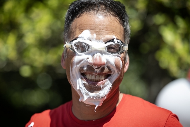 Staff Member with Pied Face