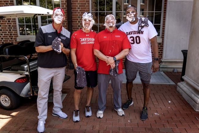 Employees with Pies on Faces