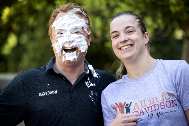 Chris Marsicano and Student During All In For Davidson