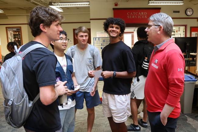 President Doug Hicks with Students at All In For Davidson