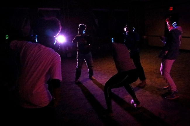 Students at silent disco