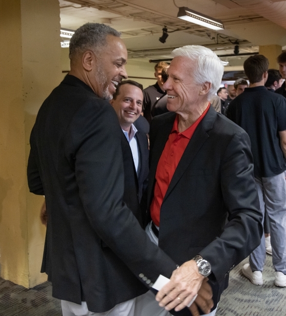 Dell Curry and Bob McKillop at Underrated Premiere