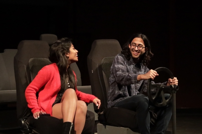 Two students performing Social Justice Theatre