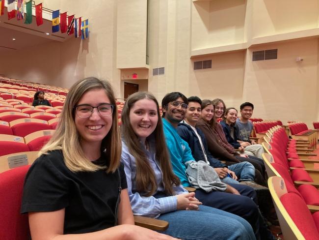 Students seated in auditorium at Chaplain's Retreat