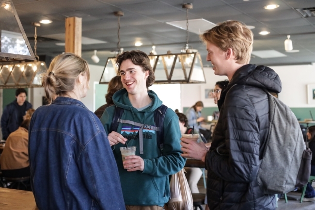 Students at Nummit Summit Coffee Shop