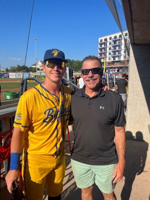 Eric Jones ’19 with Dick Cooke, assistant athletic director and former head baseball coach at Davidson College. 