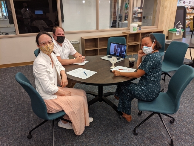 DeeP Collaborative Faculty Members Rachel Pang (Religious Studies at Davidson College), Robert Vander-Poppen (Classical Art and Archaeology at Rollins College, and Jessica Worl (Environmental Studies at Davidson College)