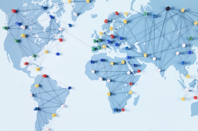 World Map with Pushpins