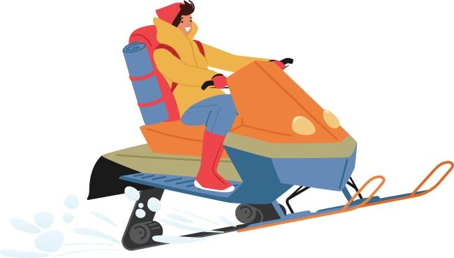 Illustration of teen on a snow ski