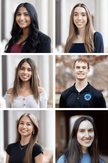 a compilation of six headshots of young people in a grid