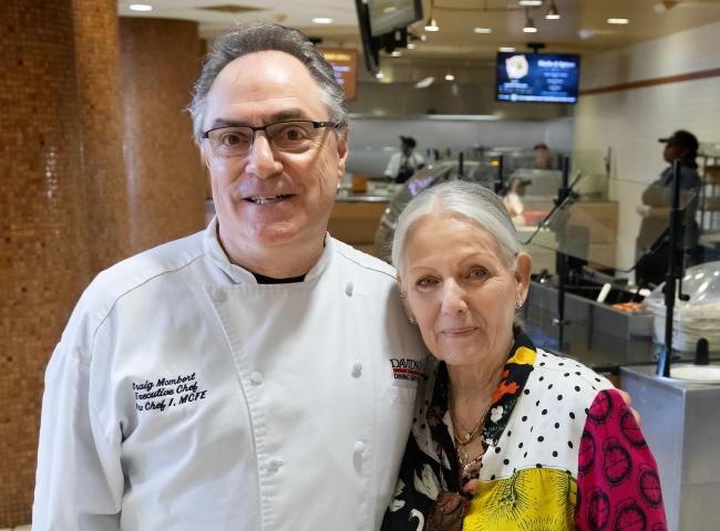 Chef Loretta Barrett Oden, a member of the Citizen Potawatomi Nation, with college Chef Craig Mombert. 