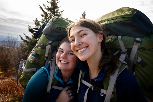 Two students on Davidson Outdoors trip