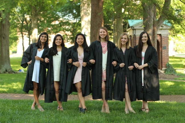 Ghatlia with her friends at Davidson commencement in 2018.