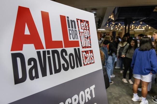 a sign that reads "All In for Davidson"