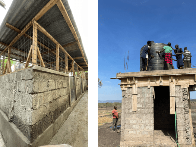 scenes of a structure being built in Africa