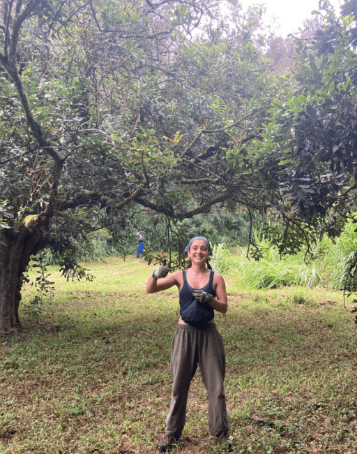 a young woman in a Hawaiian jungle