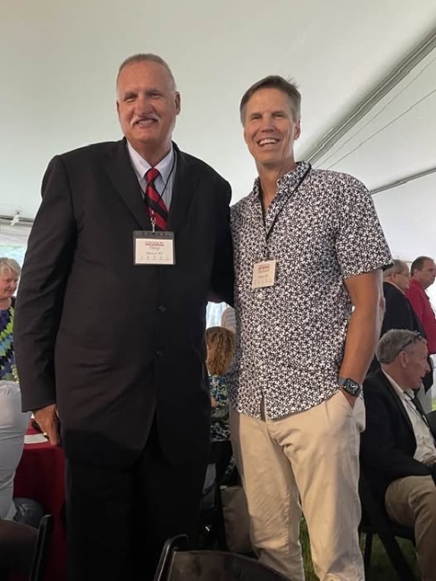 Brown with former teammate Richard Wilson