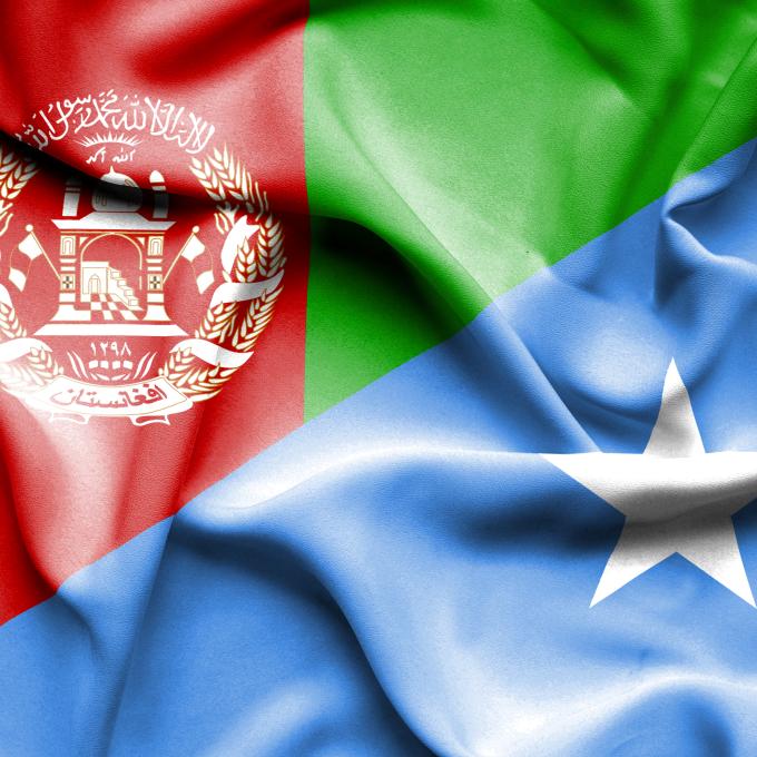Afghanistan and Somalia Flags side by Side